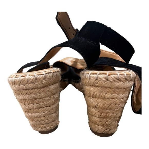 Franco Sarto | Mirage 2 Black Suede Wedge Espadrille sandals women’s 8 - Picture 6 of 10